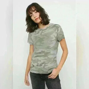 Rails Fitted Crew Cotton Tee Laurel Camo